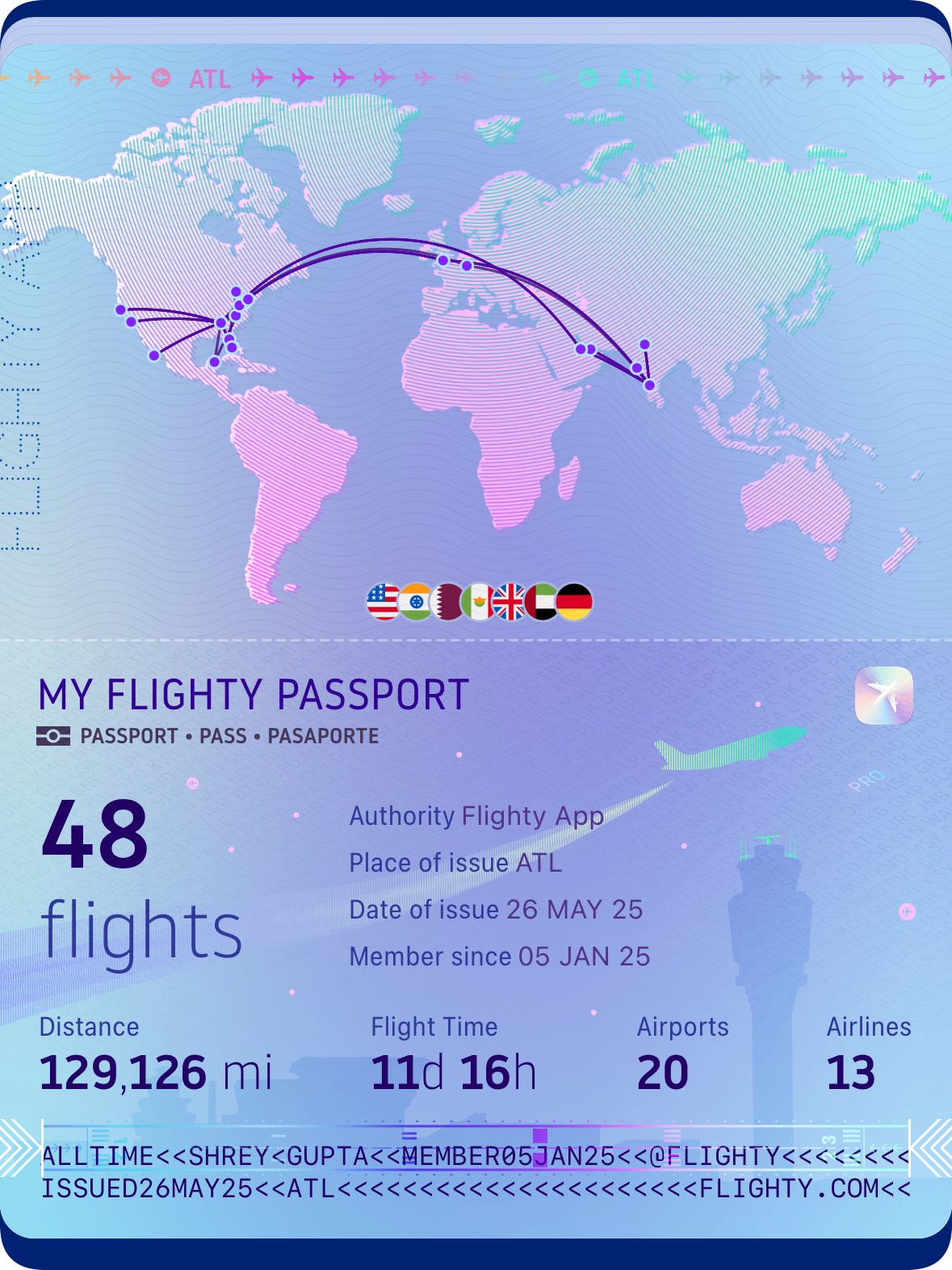 My Flighty Travel Passport